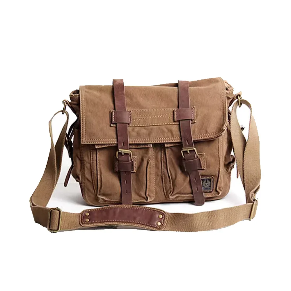 Postman Bag One Shoulder Cross Solid Color Simple Fashion Casual Portable Men's Document Computer Retro Decoration Bag