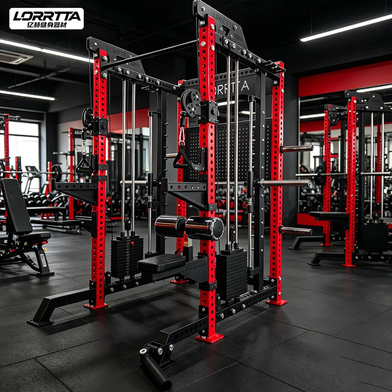 Hot Sale Commercial Fitness Gym Equipment Multi-functional Smith Strength Training Power Rack Machine All in One