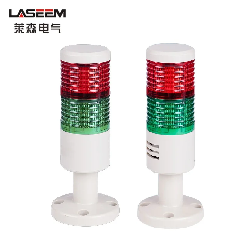 

GJB-369 Industrial 2 Layers Red Safety Alarm Lamp Disk Base Led Signal Tower Warning Light DC12/24V AC220V with Buzzer