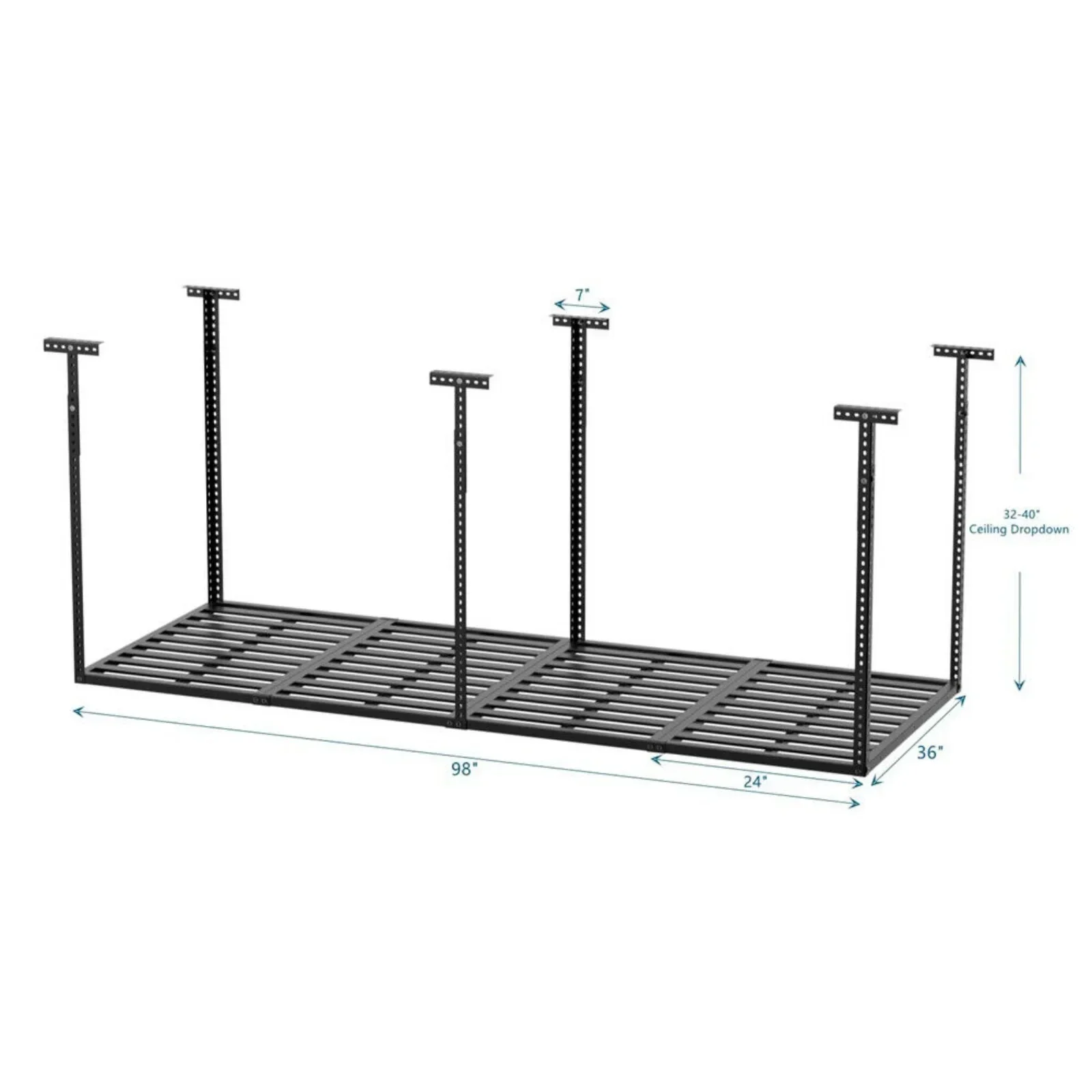 Steel Black Overhead Garage Storage Rack 3x6 Adjustable Safe and Stable Frame united states