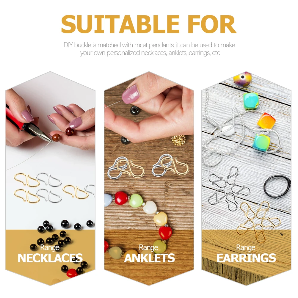 

10pcs Stainless Steel S-Shape Jewelry Buckle Durable Necklace Clasp Diy Connector For Bracelet Making Craft Supplies Lightweight