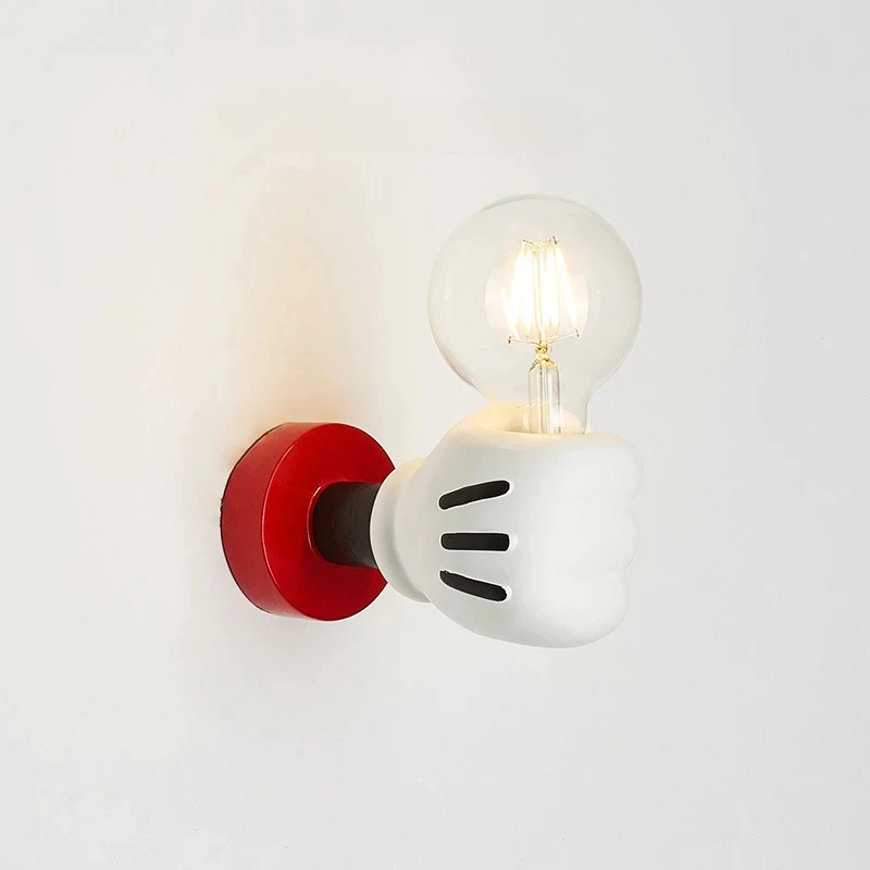 Nordic LED Wall Lamp Cute Handheld Arm Wall Light Edison Left And Right Hand Wall Light Hotel Bedroom Decorative Interior