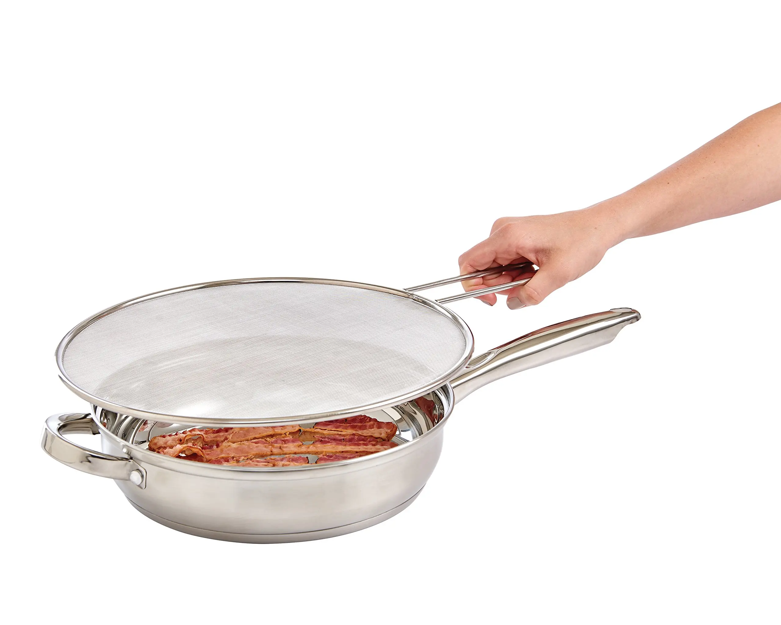 1 stücke 29/33 cm Edelstahl Öl Splash Bildschirm Rund Öl Schild Hohl Griff Anti Verbrühen Verwendet Für Küche tiefe Braten Kochen – Detail 7