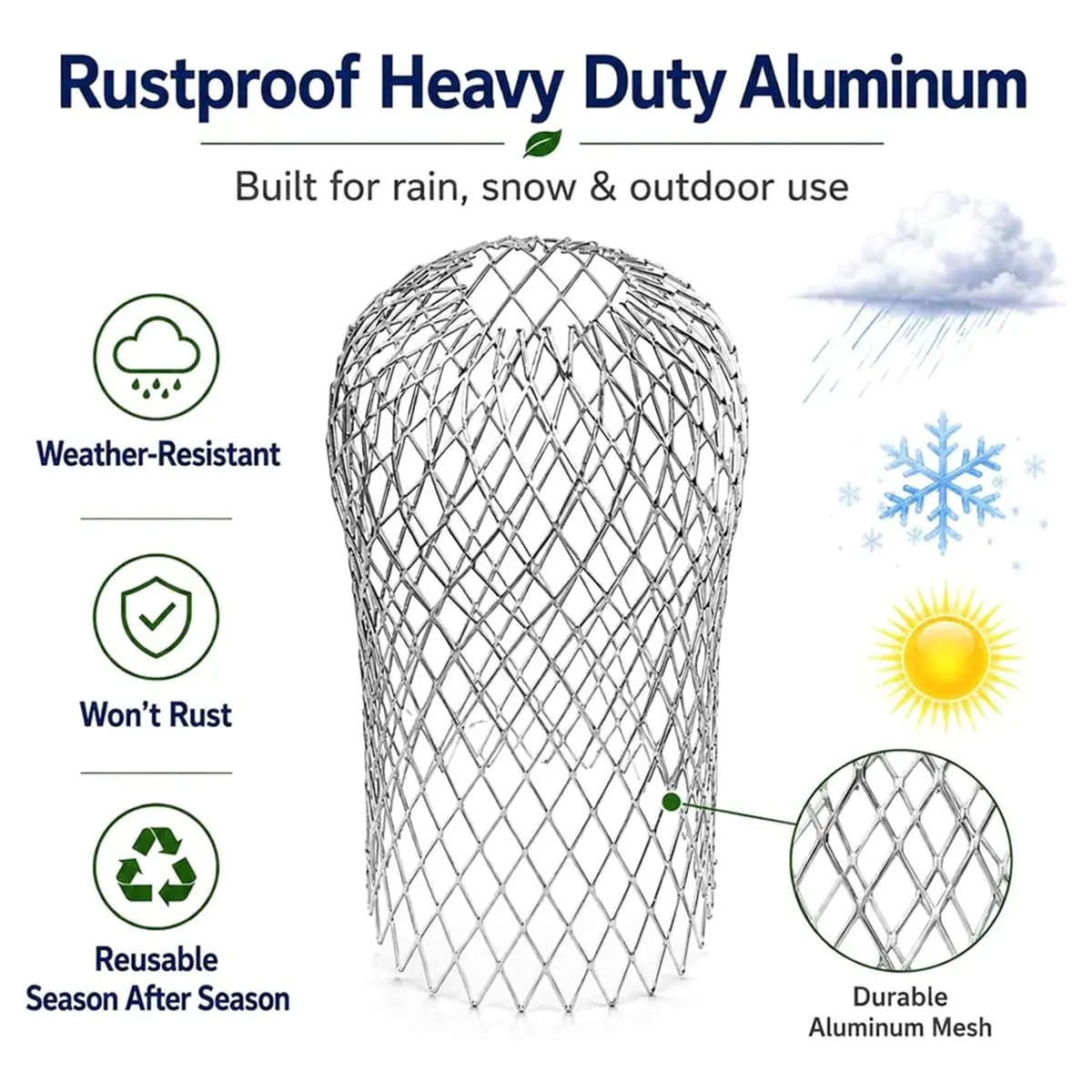 4 Pack Upgrade Gutter Downspout Guards, Heavy Duty Expandable Aluminum Gutter Filter, Leaf Gutter Downspout Screen