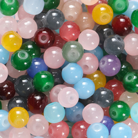 30/50pcs 6mm Glass Round Beads Colorful Spacer Loose Beads for Necklace Bracelet Diy Jewelry Making Accessories Supplies