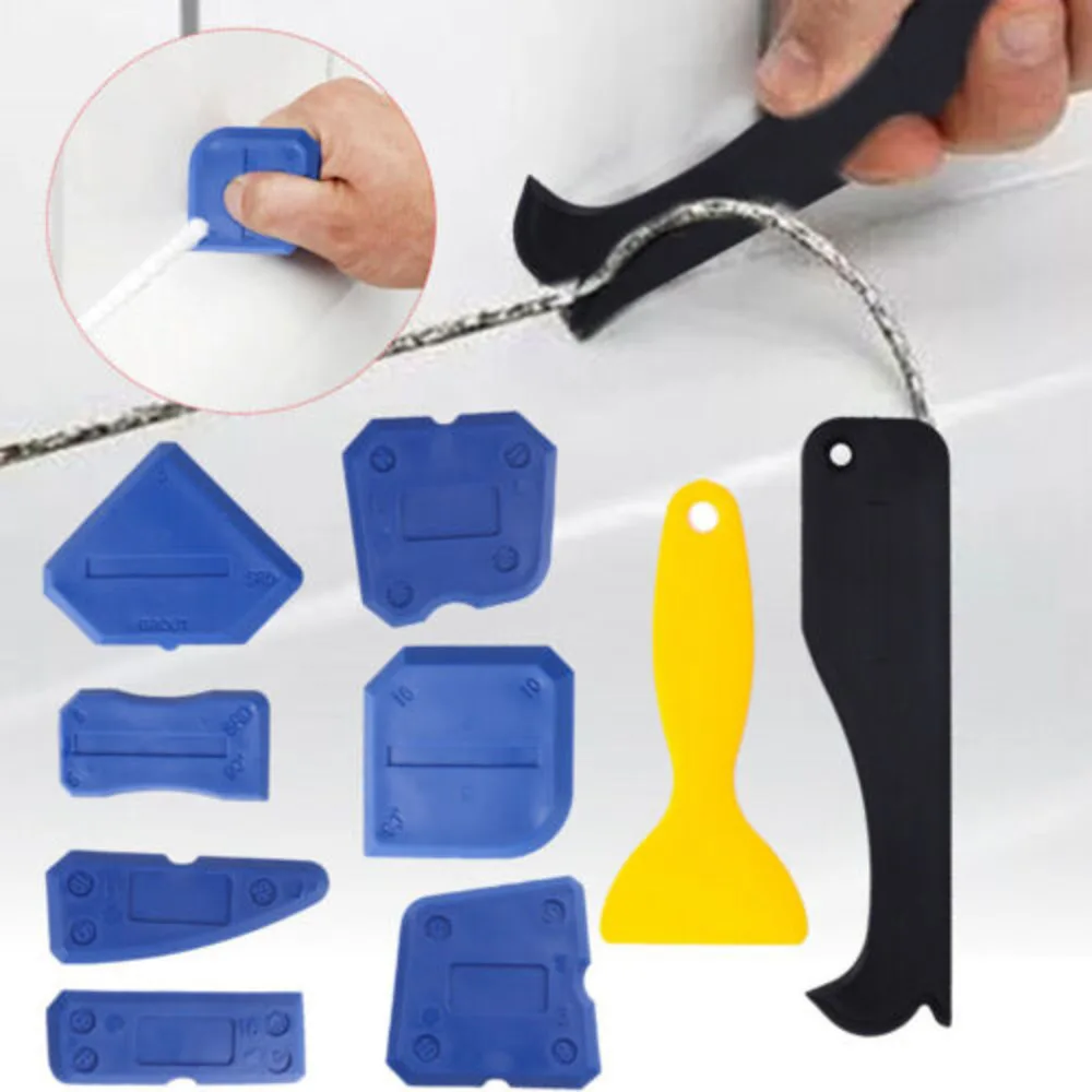 9PCS Blue Silicone Sealant Remover Spreader Finish Kit Tool Caulk Tile