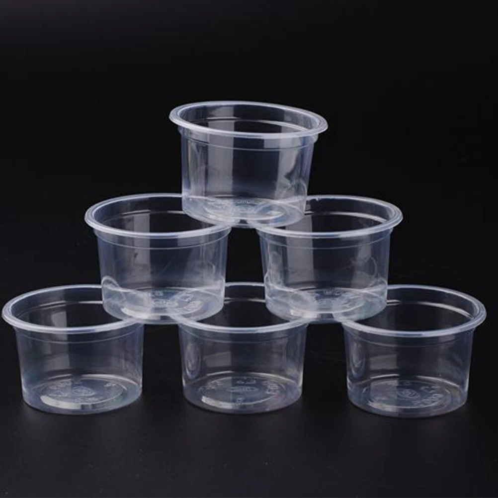 50PCS 140ml Disposable Transparent Dessert Box Plastic Container Clear Portion Cups Bowls With Lids For Mousses Sauce Yogurt