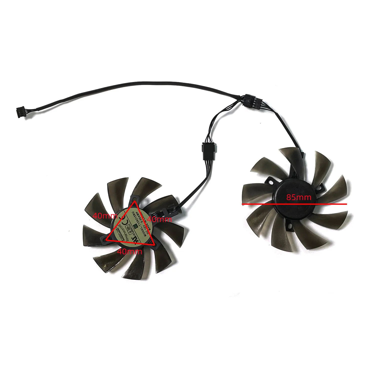 2PCS DIY 4PIN 85MM T129215SU for XFX R9 390/390X 8G RX480 RX470 graphics card cooling fan