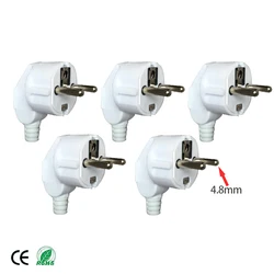 16A EU 4.8mm AC Electrical Power Rewireable Plug Male for Wire Sockets Outlets Adapter Extension Cord Connector Plug