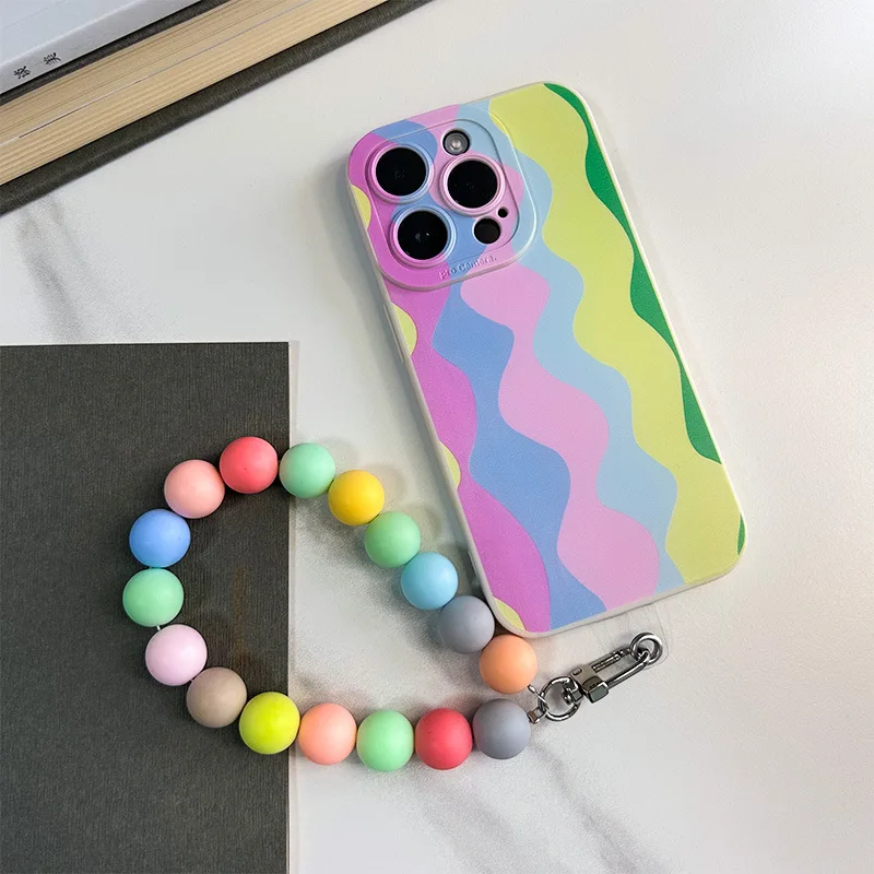 i15 Телефонный чехол Crossbody Lanyard Necklace Marble Chain Silicone Case for Iphone 1514 13 12 Mini 11 Pro XS Max XR X 8 Cover