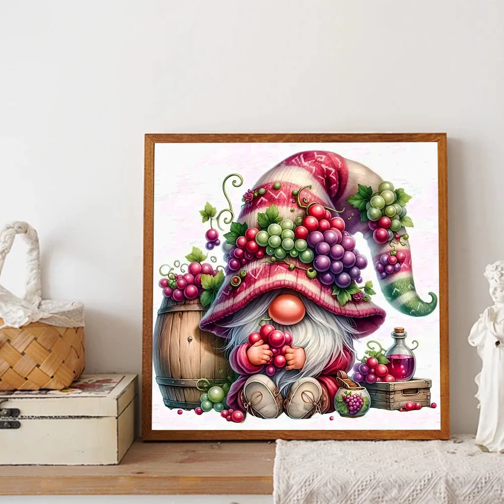 Huacan New Arrivals Diamond Painting Gnome 5d Diy Mosaic Fruit Complete Kit Art Home Decorartion Handmade Gift