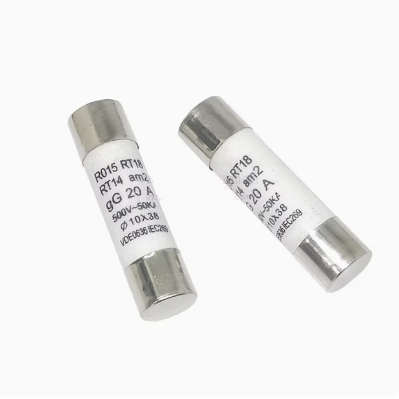 20PCS R015 Ceramic Fuse Cylindrical fusible fusivel tube 500V 1A-32A Low Voltage 10mm*38mm Electrical Equipment Supplies