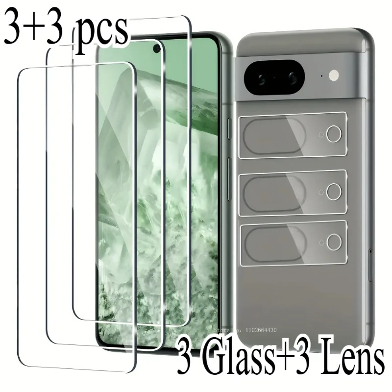 

3+3PCS Tempered Glass for Google Pixel 10 Transparent Film for Google Pixel 10 Pro XL Hard Glass for Pixel 10 Series Lens Film