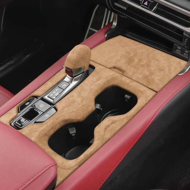 Luxury Alcantara Flip Fur Gear Panel Armrest Box Cover For Lexus RX350h 2023-2025 Soft Touch Interior Upgrade