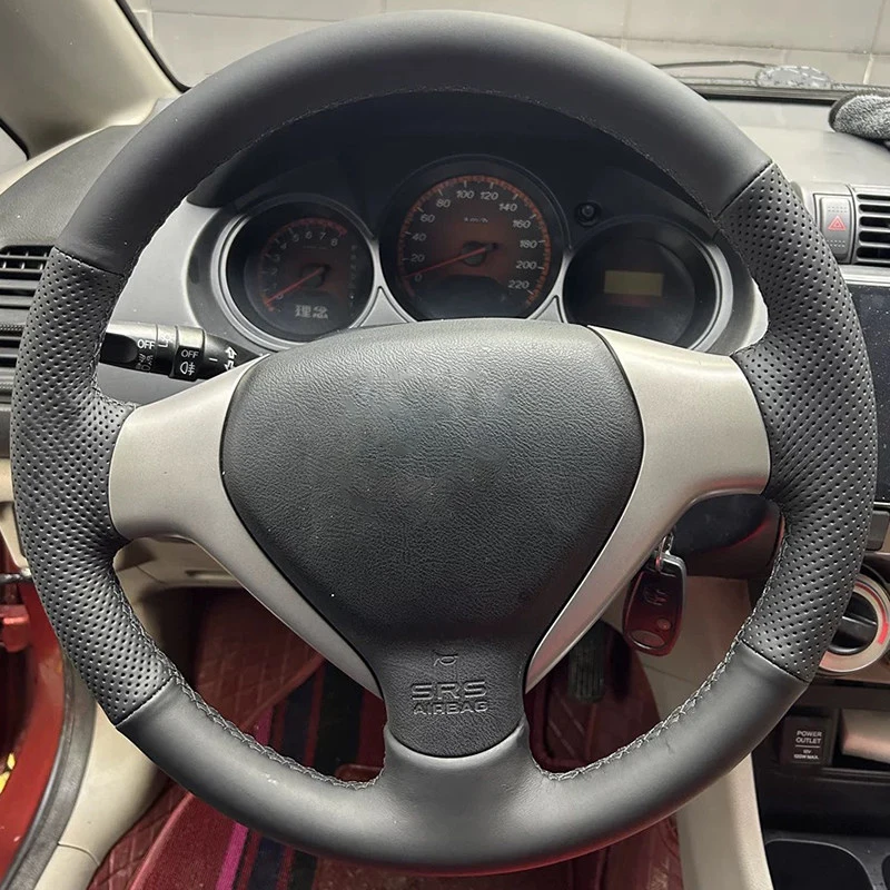 

Индивидуальный чехол на руль ручной работы с оплеткой для Honda Fit Jazz 2004-2007, CITY 2007, из микрофибры, для интерьера автомобиля