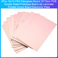 5Pcs 10x15 FR4 Fiberglass Copper Clad Laminate 10*15cm PCB Double-Sided Prototype Board DIY Laminated Printed Circuit Board