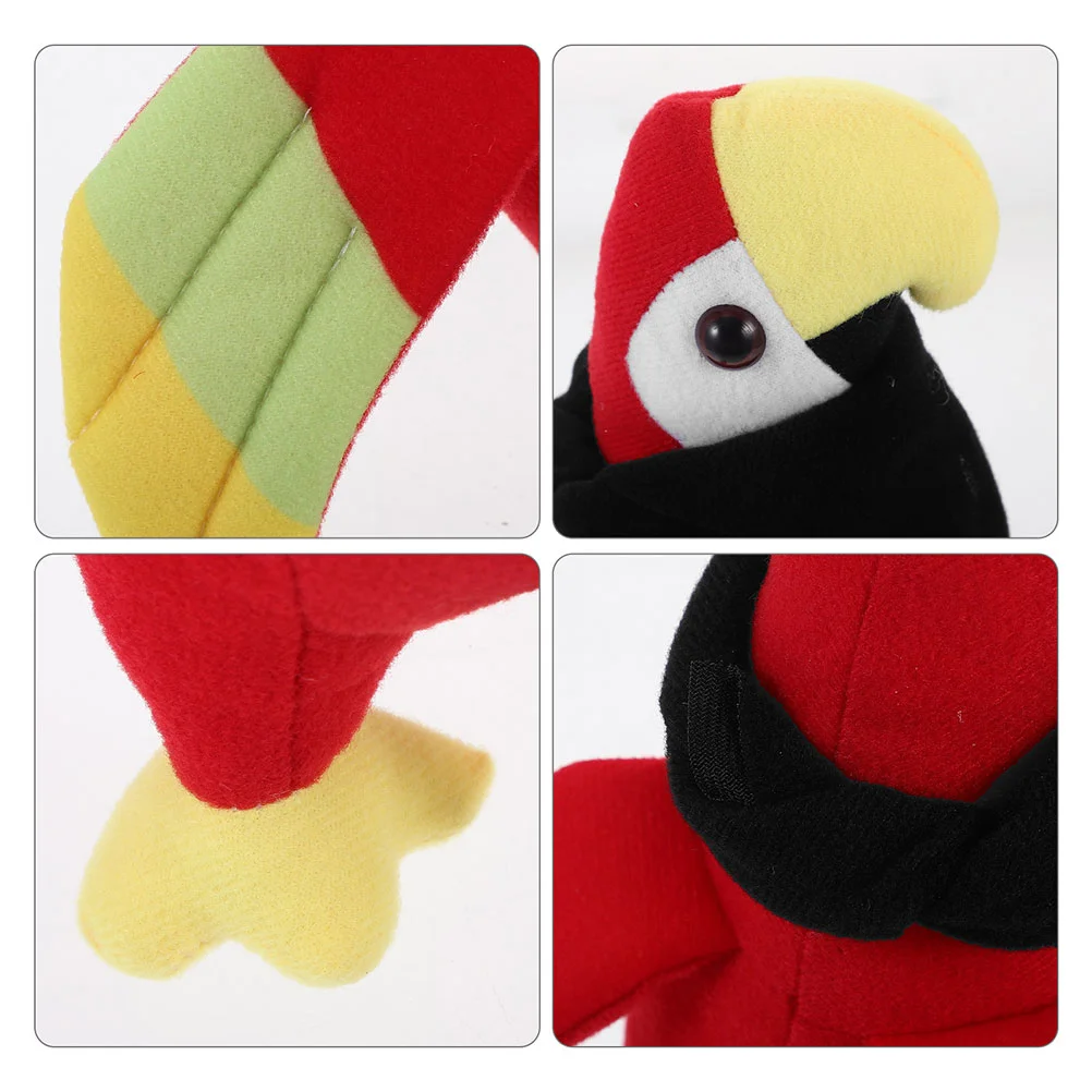 2 Sets Stuffed Parrot Pirate Photo Booth Props Decor Accessory Bird For Shoulder On Child