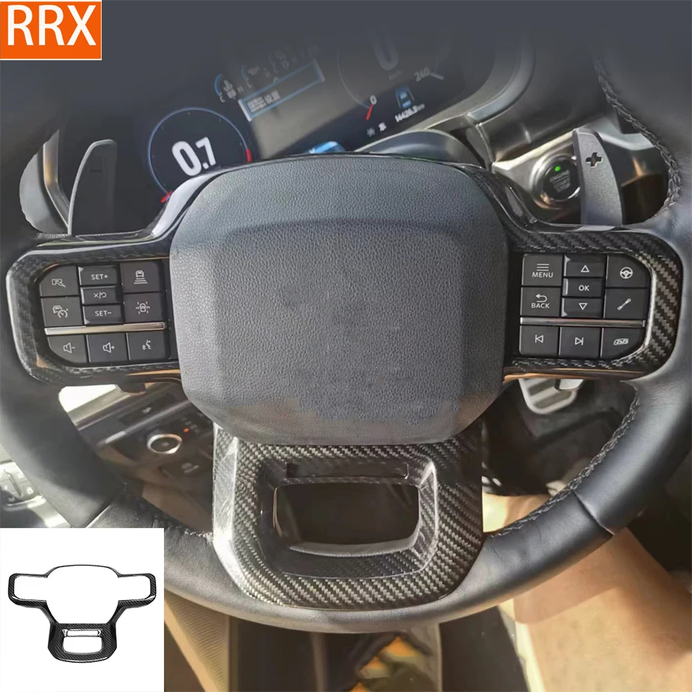 For Ford Raptor F150 2021-2024 Real Carbon Fiber Instrument Wheel Button Trim Panel Cover Car inside decorative Accessories