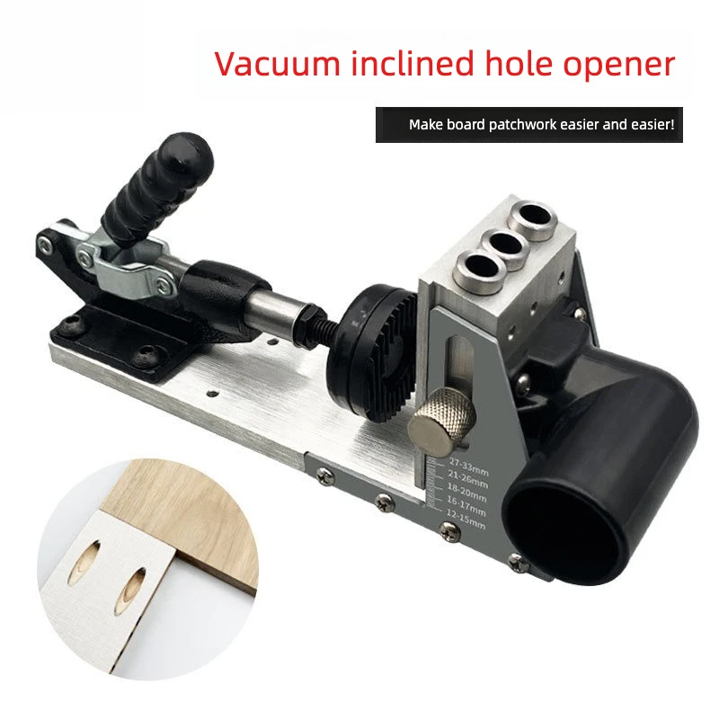 Woodworking vacuum oblique hole cleaner, drill bit locator 9.0 plus hard oblique machine 9.5 tool pocket hole jig