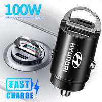 100W QC3.0 PD Mini Car Charger Fast Charging Car USB Type C Charger For Hyundai Tucson I30 I20 I10 Creta Bayon Venue Accent Kona