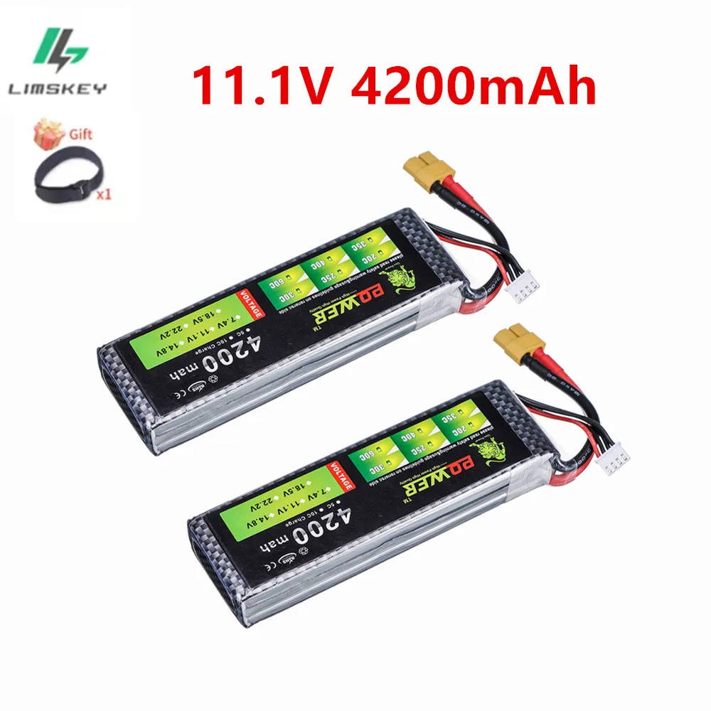 3S 11.1V Lipo Battery for 4200mAh 60C with XT60 DEANS T XT90 EC5 Plug for RC Airplane Quadcopter Drone FPV Truck Helicopter