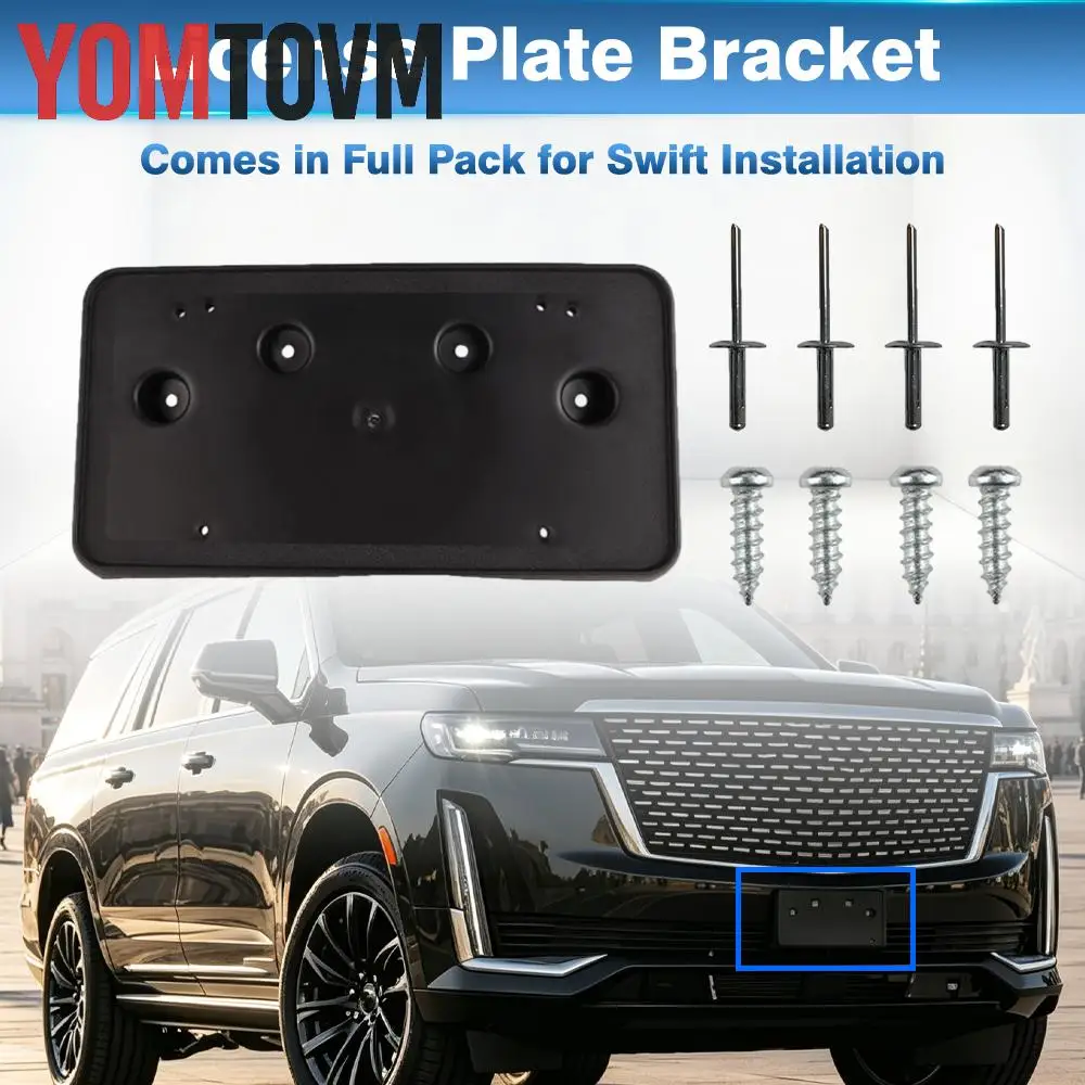 84378315 191275885161 for Cadillac Escalade ESV 2021 2022 2023 License Plate Mounting Bracket Black ABS Direct Fit