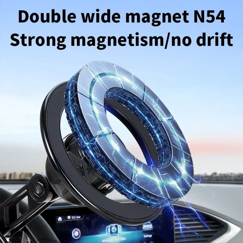 حامل هاتف السيارة مع كوب شفط مغناطيسي قابل للطي وحامل هاتف بذراع قابل للتعديل 360 درجة °   نظام ملاحة GPS قابل للدوران للحمام