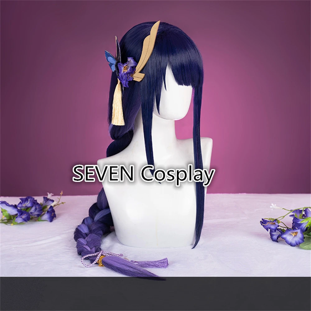 Perruque de Cosplay Genshin Impact Raiden Shogun Baal, en Stock