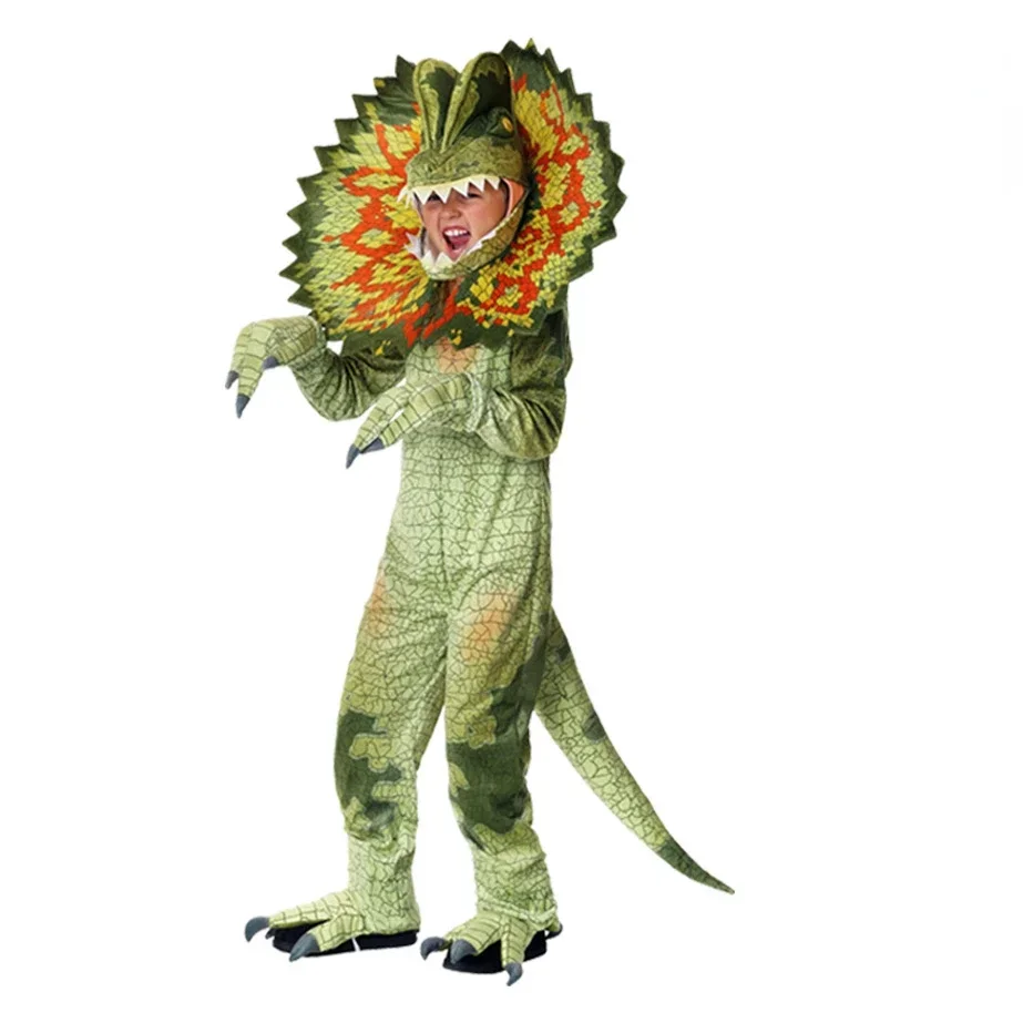 Halloween Children Animals Dinosaur T-rex World Triceratops Cosplay Costume Boys School Party Stage Performance Outfit Jumpsuit