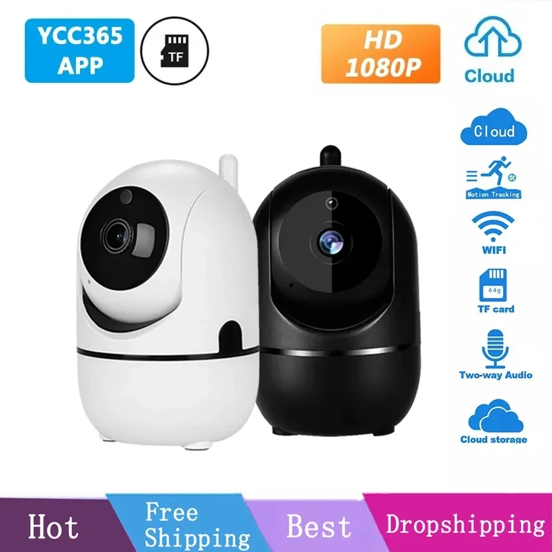 Cámara de seguridad IP YCC365 Plus Smart Home, 1080P, HD, red de seguimiento automático, vigilancia inalámbrica, visión nocturna, WiFi