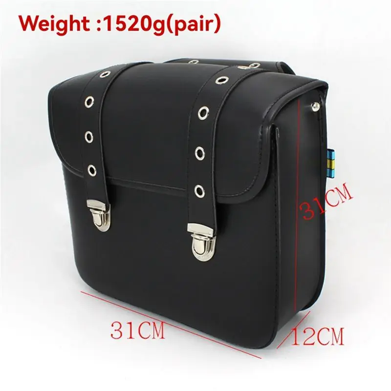 A13Z-1 Pair Motorcycle Retro Saddlebag PU Leather Side Bags Storage Bags Tail Bags For Universal Storage Tool Parts