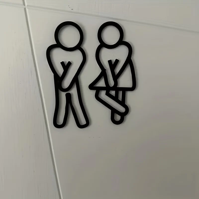 2 interessante Badezimmerschilder – Schilder für Herren- und Damen-Waschräume – Türdekorationen für Herren- und Damen-Waschräume – Detail 4