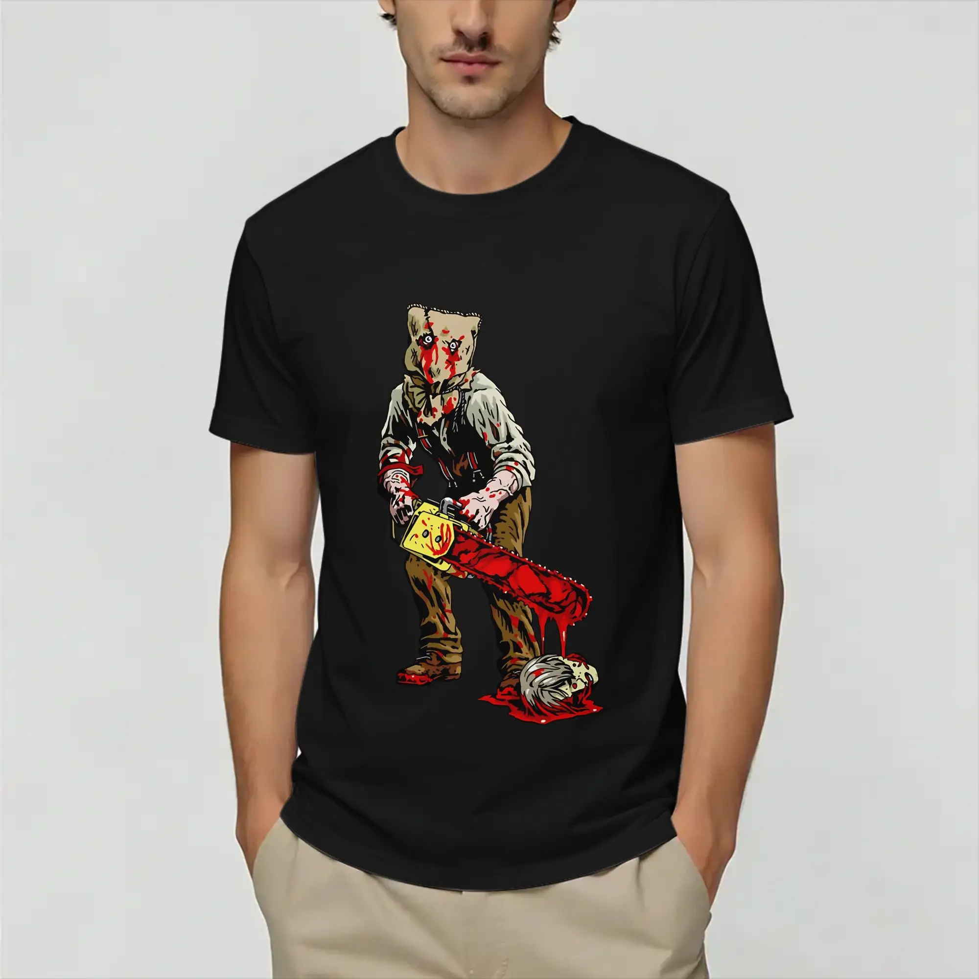 He's From Texas I Can Tell Chainsaw Horror Cotton T Shirt For Men Beach  Vintage T Shirts O Neck Trendy Cool Tees Plus Size