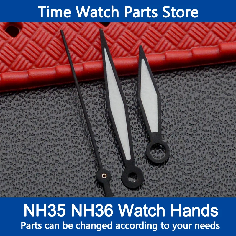 

NH35 Watch Hands Green Luminous Black Watch Accessories for NH35/NH36/4R/7S Movement