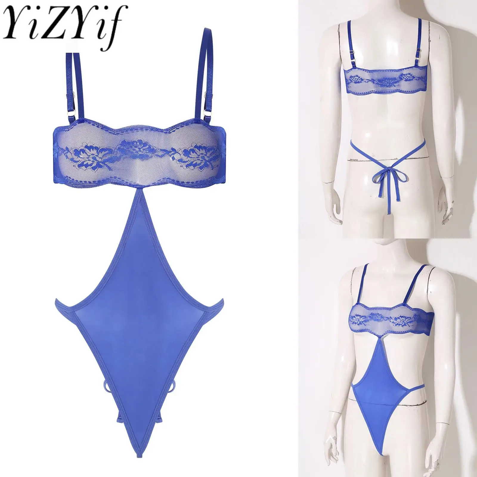 

Women Lingerie Temptation Teddies Floral Lace T-back Thong Leotard Lingerie Nightwear for Couple's Dating Honeymoon Anniversary