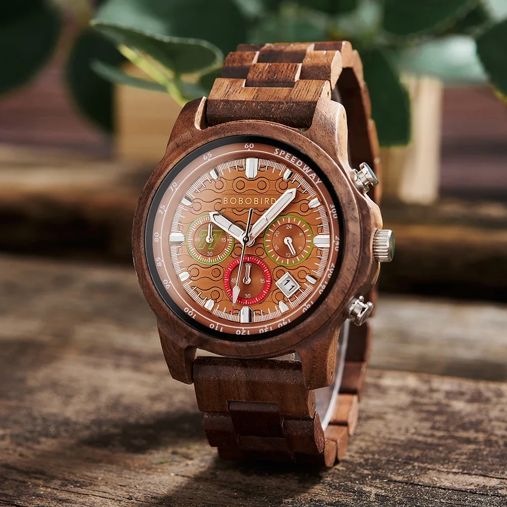 BOBO BIRD 2025 신형 남성용 시계 - 나무 케이스, 일본 쿼츠 무브먼트, 내구성 및 패셔너블, 캐주얼/직장용 이상적