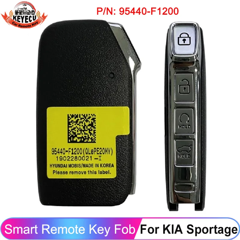 

KEYECU 4 кнопки P/N: 95440-F1200 для KIA Sportage 2019 2020 2021 FCC ID: FOB-4F24 Keyless 433 МГц ID47 чип Smart Key Remote