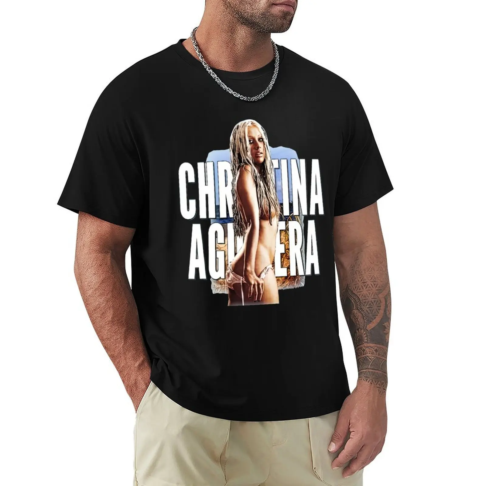 Stripped Beach Posters and Art T-Shirt man t shirts cotton T-Shirt