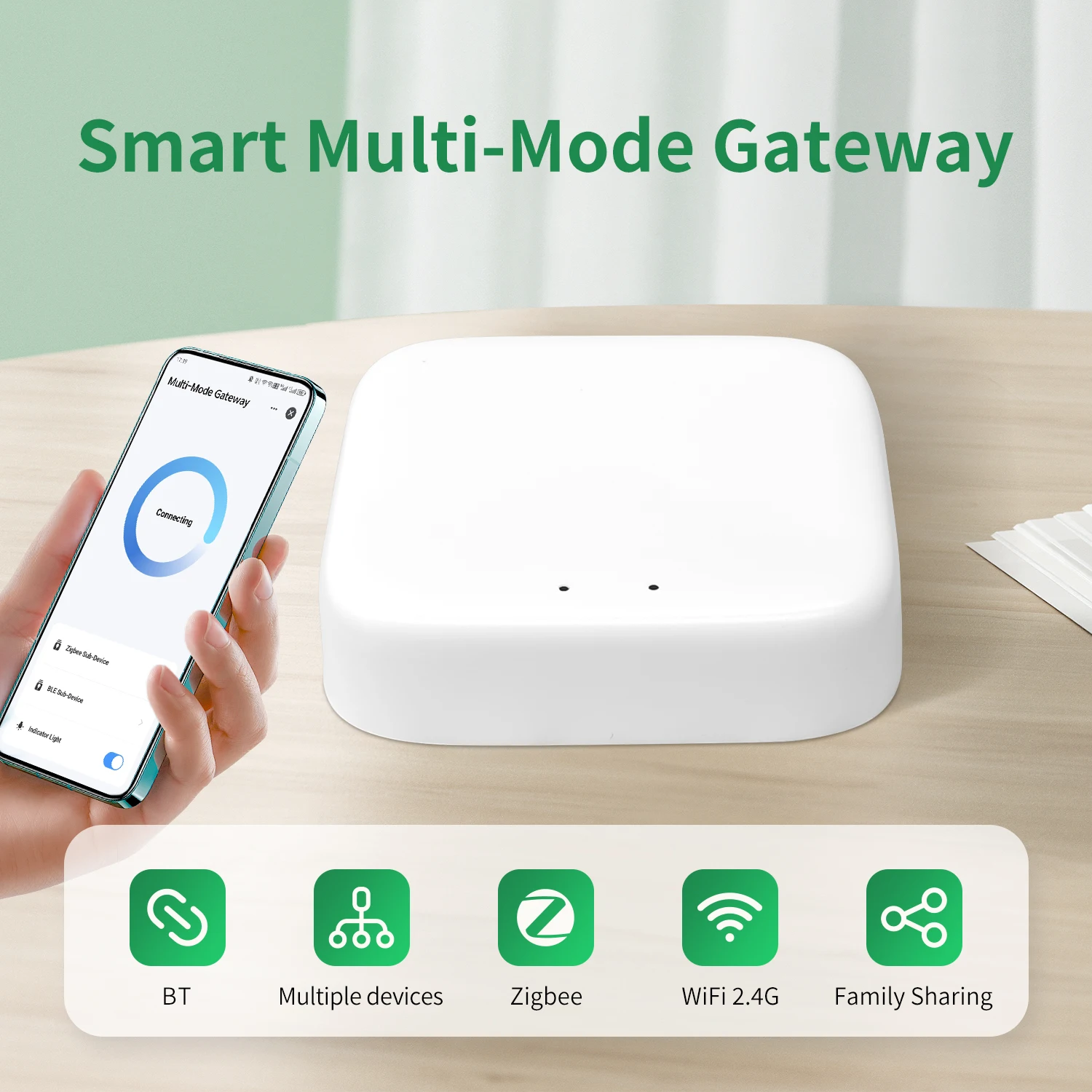 Tuya Multi-mode Smart Gateway 3 in 1 Zigbee Bluetooth 2.4G WiFi Hub Support 128 Bluetooth & 50 Zigbee Devices Remote Control Smart Home Automation Hub