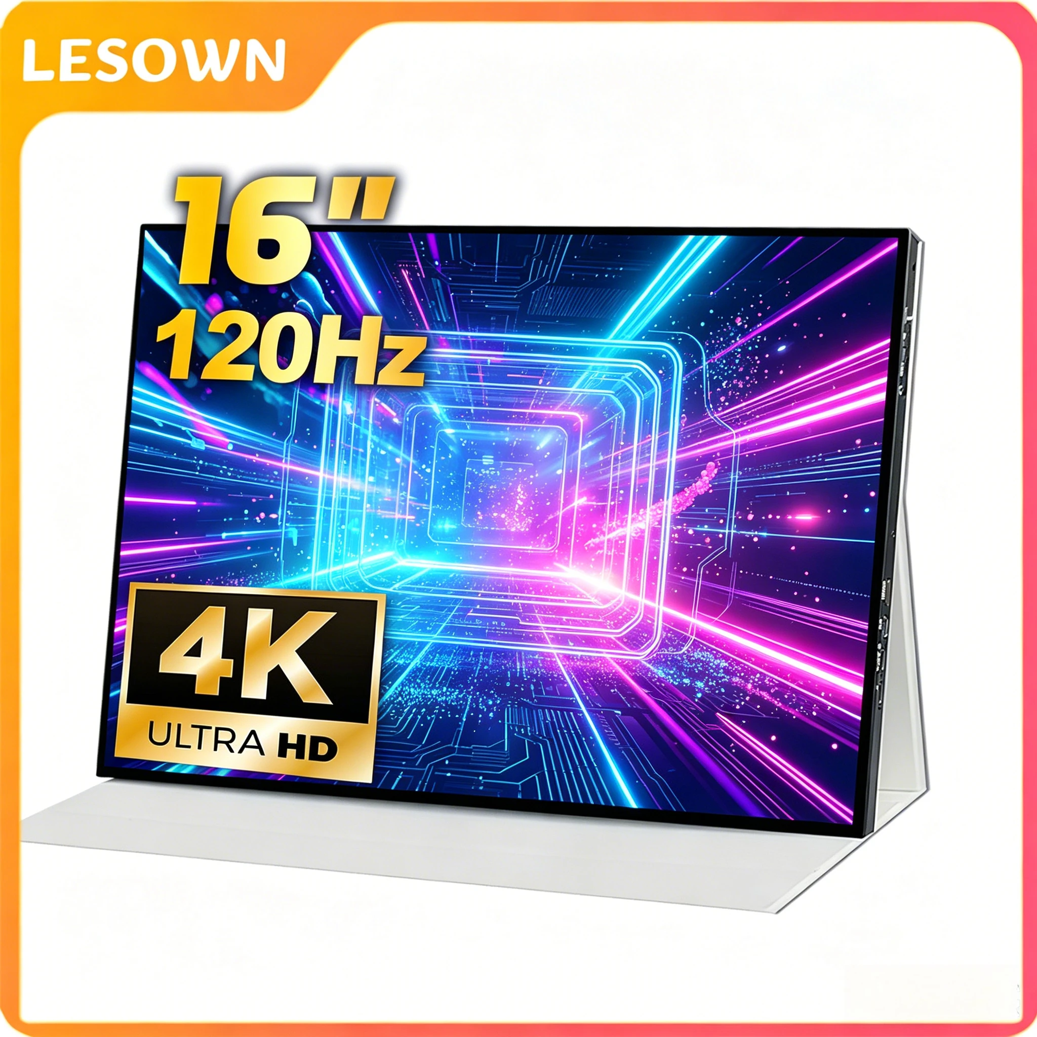 

LESOWN 4K Color Accurate LCD Monitor 16 Inch 100% sRGB Professional Display for Visual Artists Laptop Setup miniDP