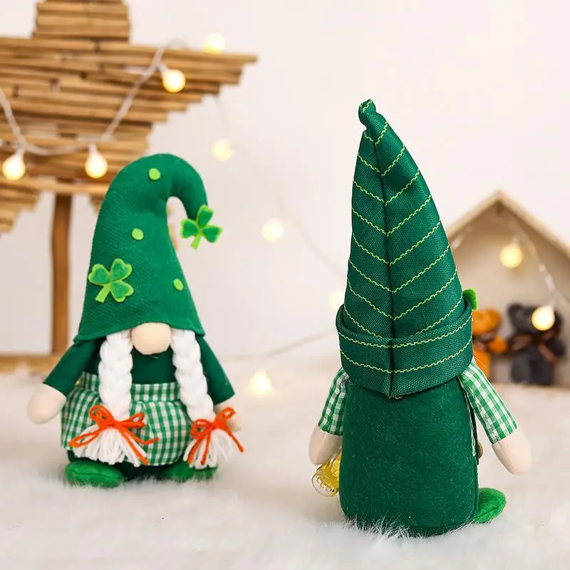 Faceless Doll Christmas Decoration Green Hat Gnomes Crafts Gnome Plush Doll Green Gnome Decoration Green Leaf Festival Themed