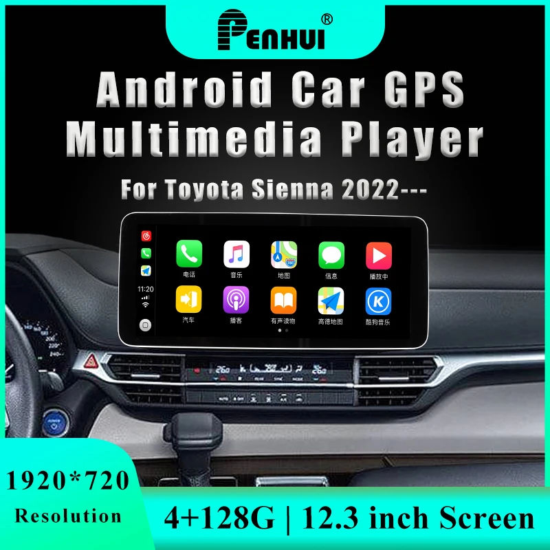 Penhui for Toyota Sienna ( 2022---) Car DVD Radio DSP Multimedia Audio Video Player Navigation GPS Android10.0 Double Din