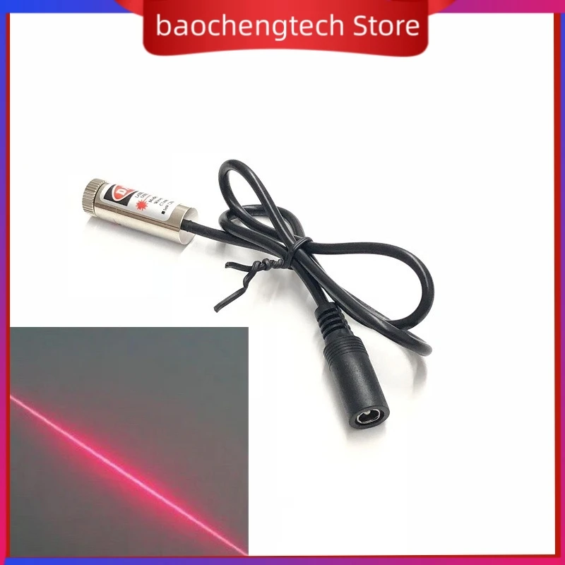 12 mm lasermodule DC 3V 5V 9V 12V l met DC-stekker Instelbaar brandpuntsafstand 5 mW 650 nm rode stipvormige kruisvormige laserpositioneringslicht