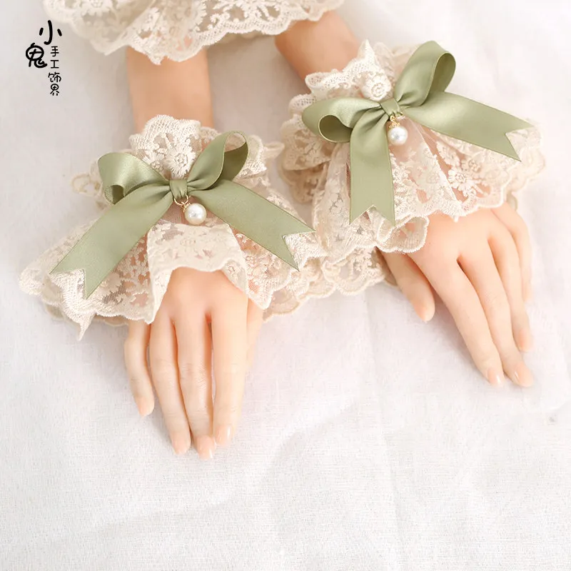 Meadow Green Lolita Mini Top Hat and Headband Set, Forest Country Kei Style Hair Clip Hair Accessories for Women Girls 5