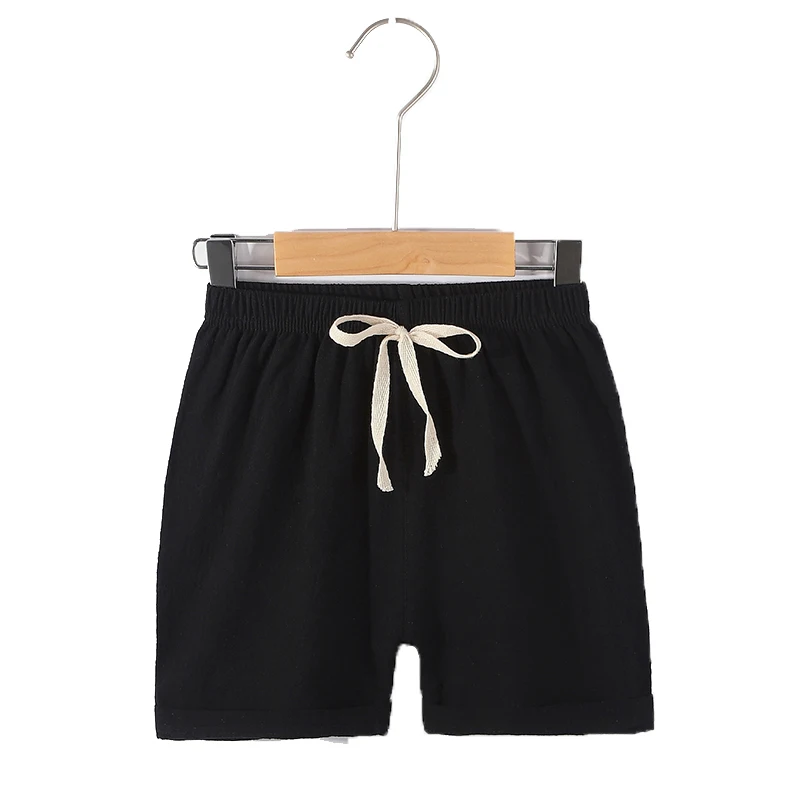 Children's Summer Short Pants Boy Black Shorts For Teenager Kids Shorts Children's Linen Soft Shorts Kids Bottoms Boys Clothes