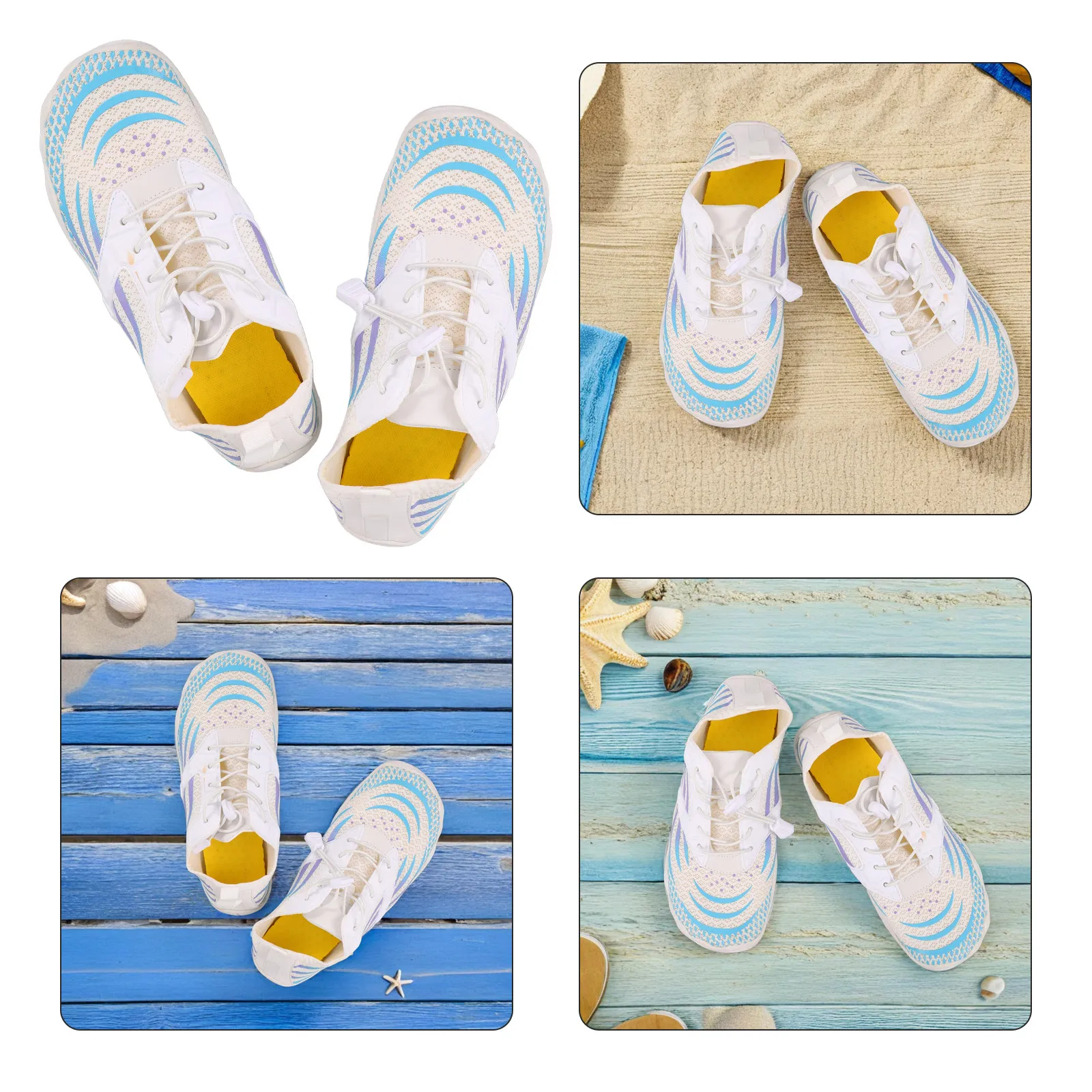 

1 пара нескользящих быстросохнущих аквашузов для пляжа, бассейна, реки, океана, пеших прогулок, сноркелинга и плавания