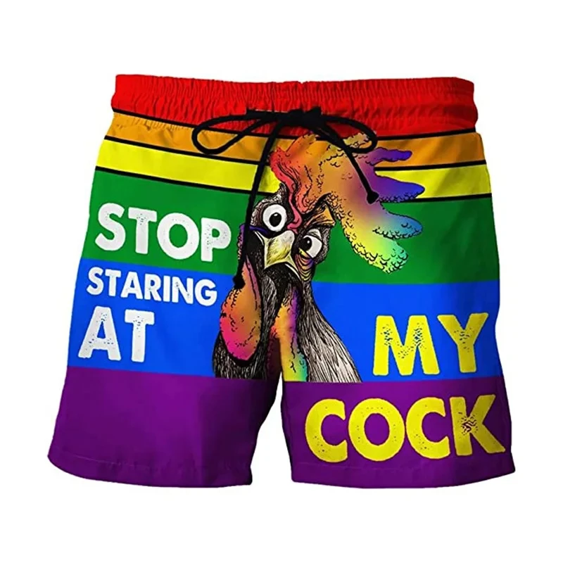 Funny Fruit Banana Design Graphic Beach Shorts Hip Hop Cock Animal 3D Printed Short Pants Vacation Surfing Men Swimming Trunks