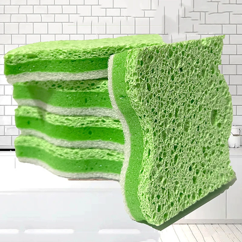 5pcs Multi-Layer Kitchen Sponge Scourer Soft Sponge Durable Stain-Removing Absorbent for Kitchen Dish Pot Tableware Cleaning