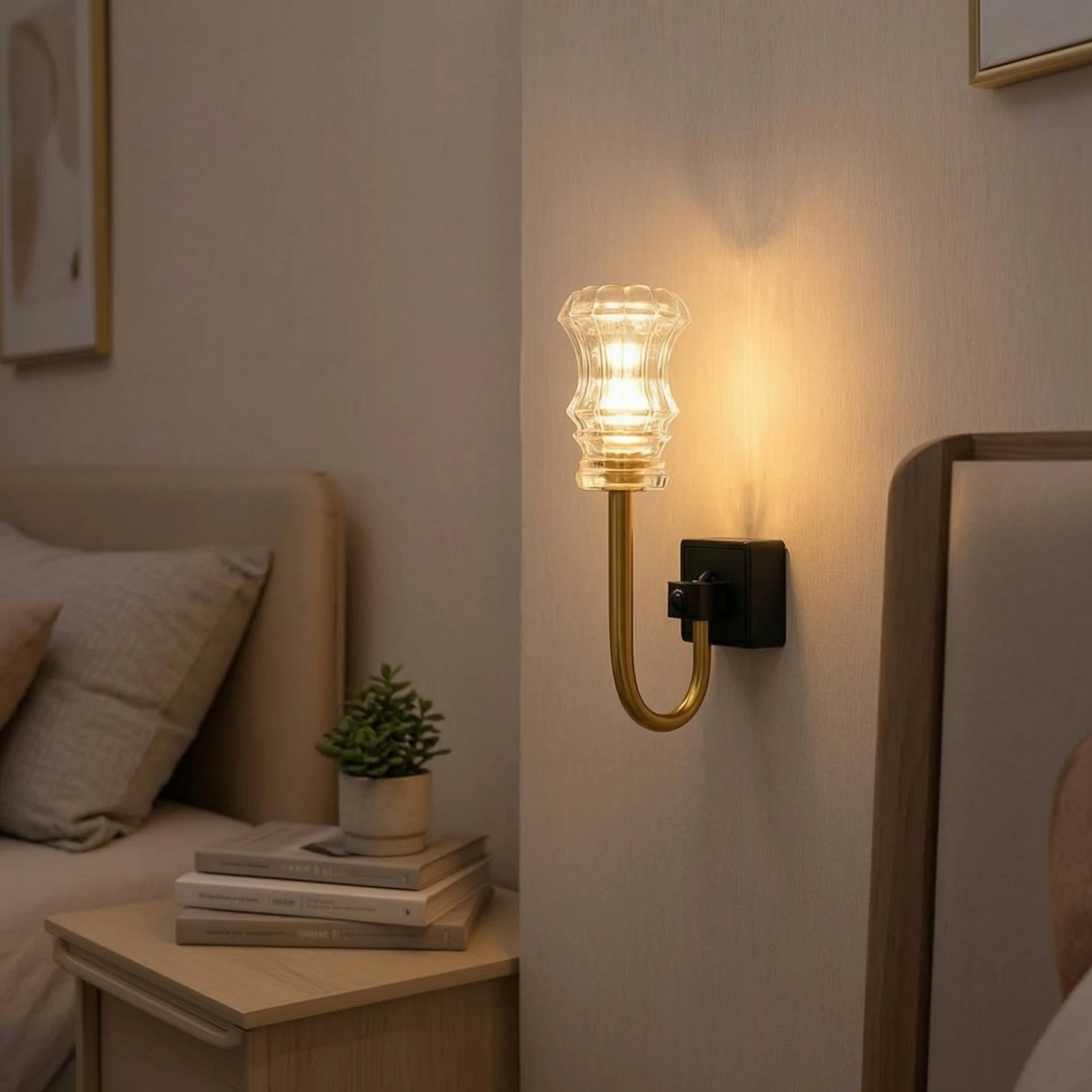 Night Light with USB Connection Compact Wall-Mounted Night Light Lamp Slim for Bedside, Hallway