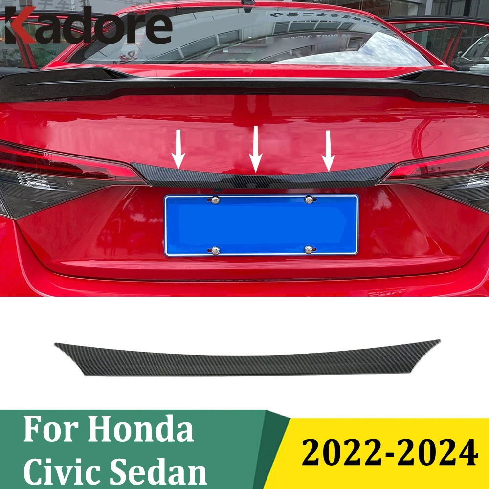 

Для Honda Civic Sedan 2022-2024 углеродное волокно, задняя крышка багажника, накладка на заднюю дверь, декоративная полоса багажника, автомобильные аксессуары